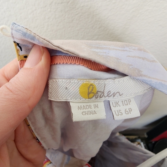 Boden Ivory Paradise Bay Sleeveless Smocked Waist Mini Dress 6P - Picture 5 of 7